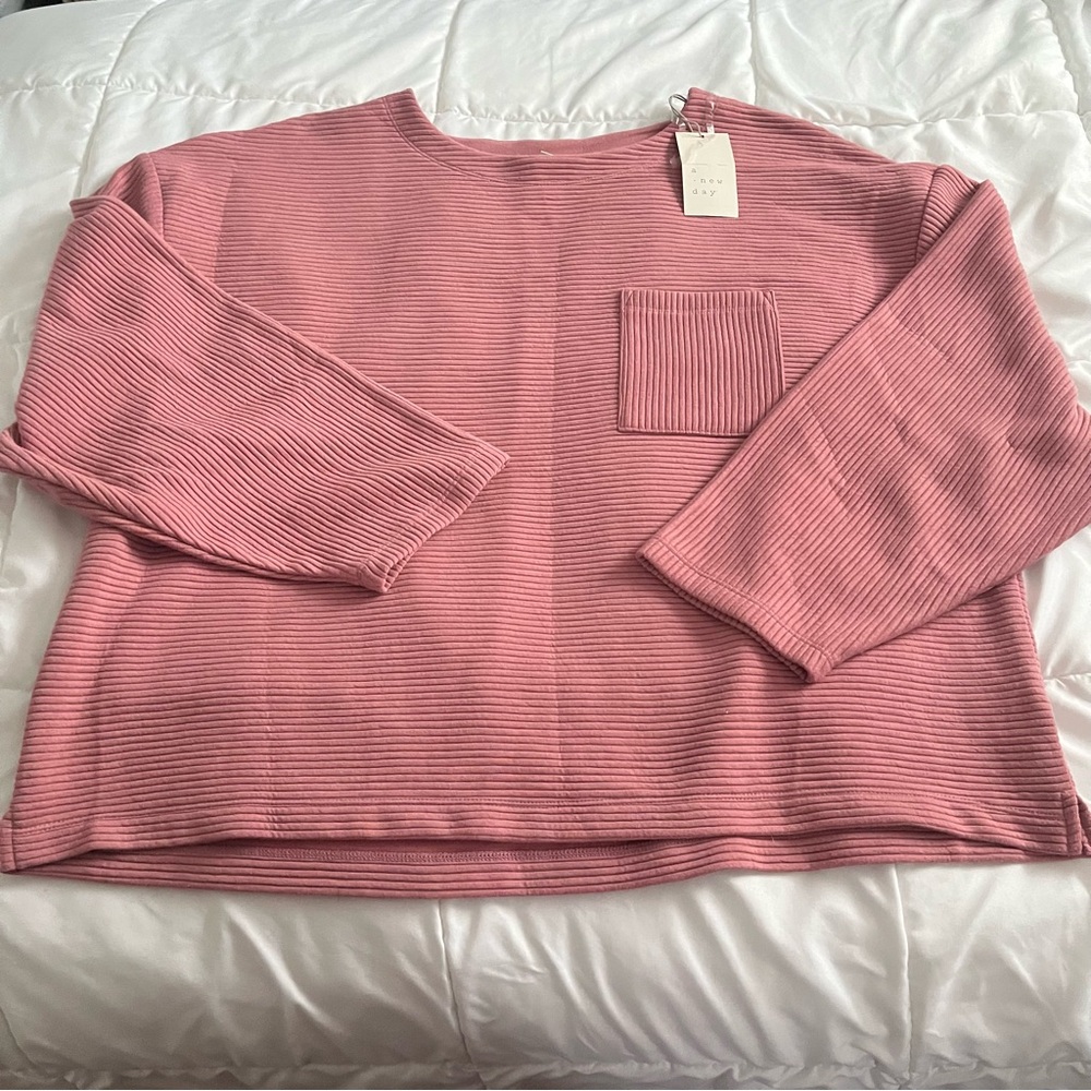 2/$15! NWT A NEW DAY light pink boxy top